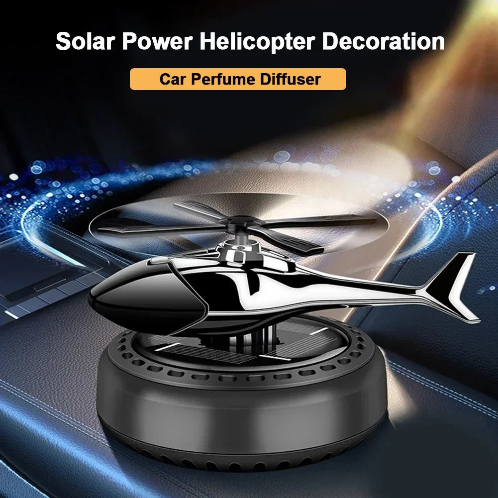 Solar Helicopter Car Air Freshener - Rotating Aromatherapy Diffuser