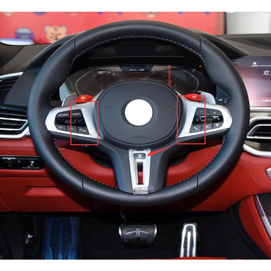Carbon Fiber Steering Wheel Trim for BMW X3M F97 / X4M F98 / X5M F95 / X6M F96 (2020-2023)