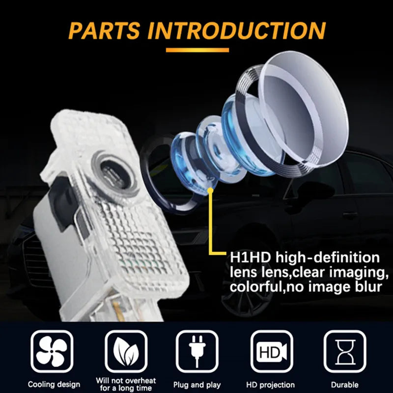 Audi LED Logo Projector Door Welcome Lights - 2 or 4 Pack