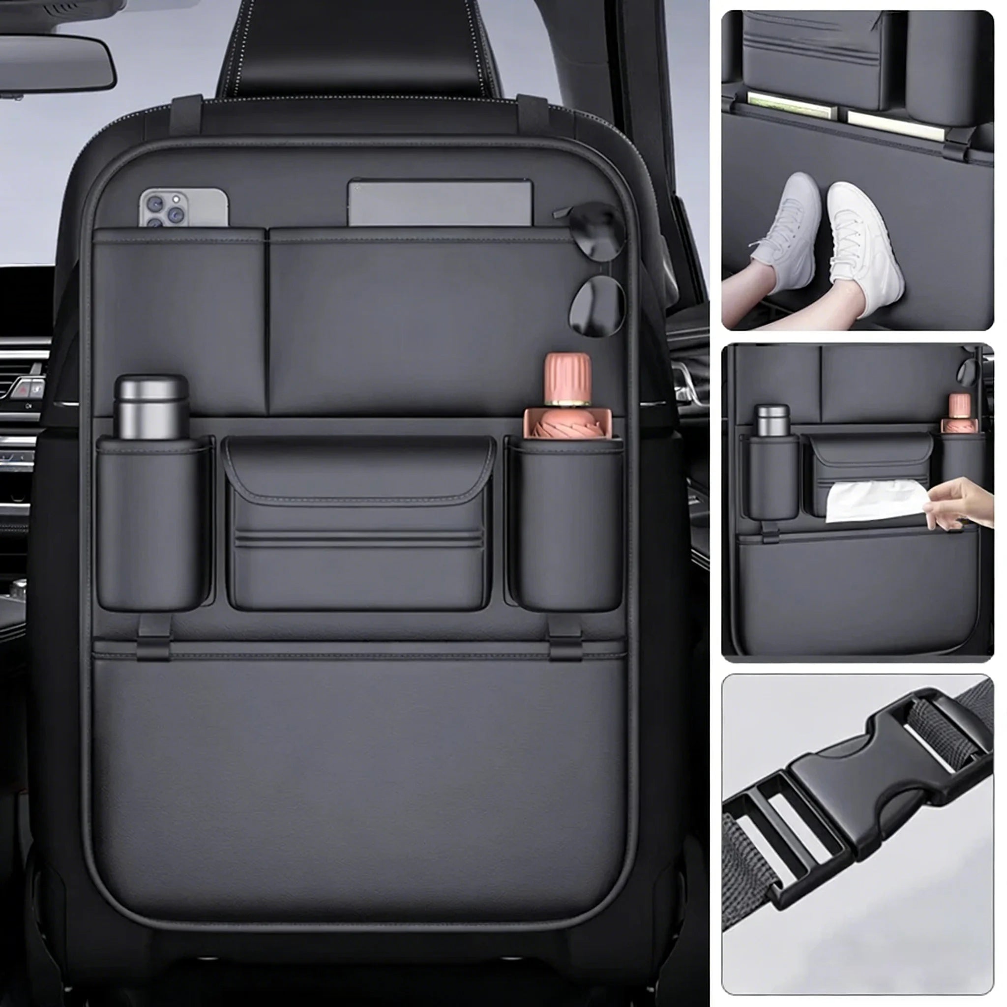 Car Seat Back Storage Organizer - 6-Pocket Multi-Use Holder