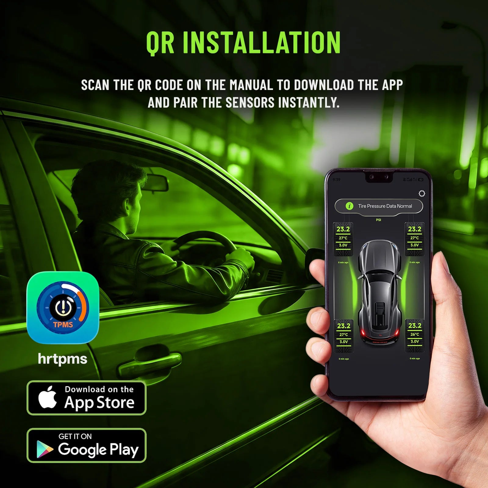 Wireless Bluetooth TPMS Monitor - Real-Time Tyre Pressure Alerts