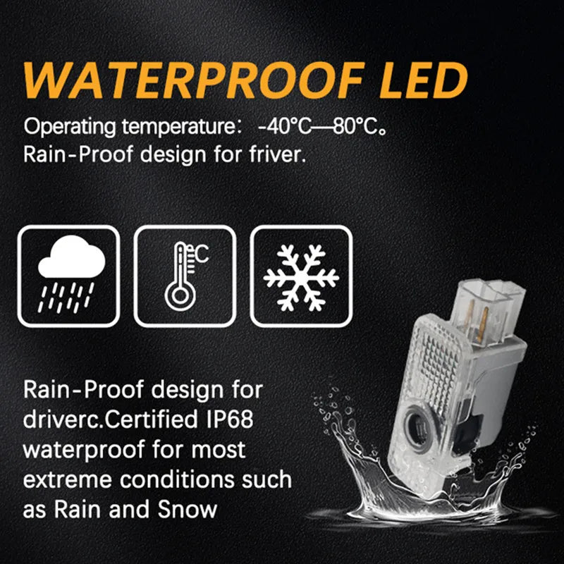 Audi LED Logo Projector Door Welcome Lights - 2 or 4 Pack