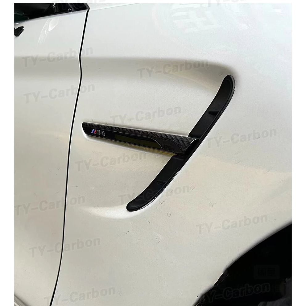 Dry Carbon Fiber Side Fender Air Vent Flow Trim for BMW M3 F80 / M4 F82 / M4 F83 (2014-2020)