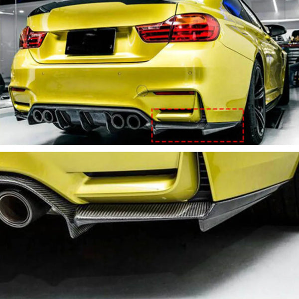 Carbon Fiber Rear Bumper Corner Splitters for BMW M3 F80 / M4 F82 / M4 F83 (2014-2020)