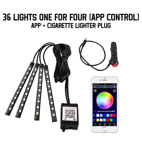 RGB Car Interior Foot Lights - Music Sync Underglow Kit