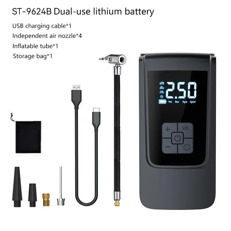 Wireless Car Air Compressor - LCD Digital Tyre Inflator