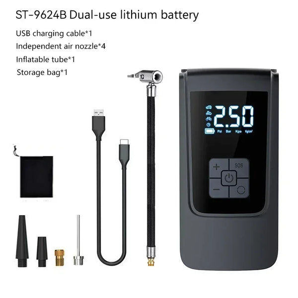 Wireless Car Air Compressor - LCD Digital Tyre Inflator