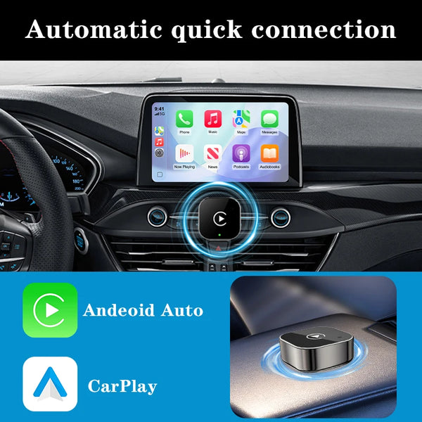 2-in-1 Wireless CarPlay Adapter - Plug & Play Conversion
