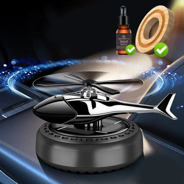 Solar Helicopter Car Air Freshener - Rotating Aromatherapy Diffuser