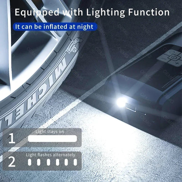 Wireless Car Air Compressor - LCD Digital Tyre Inflator