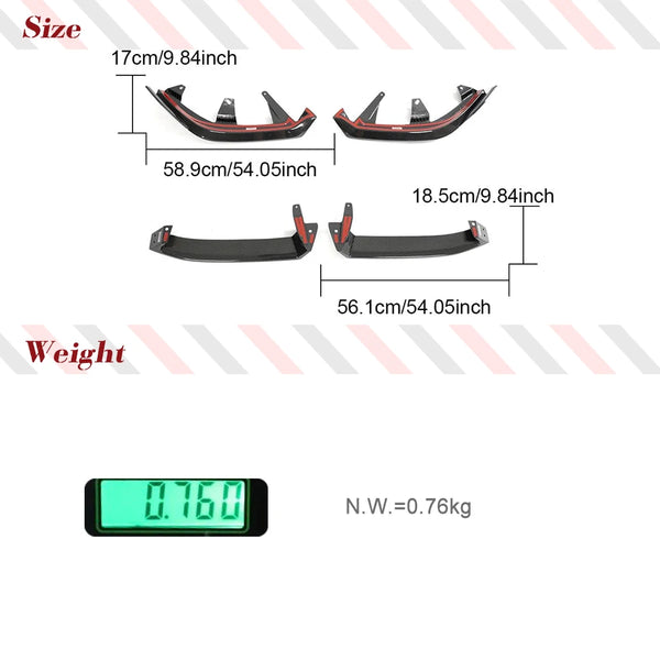 Carbon Fiber Front Bumper Chin Spoiler Splitter Kit for BMW 5 Series i5 G60 M Sport (2024)