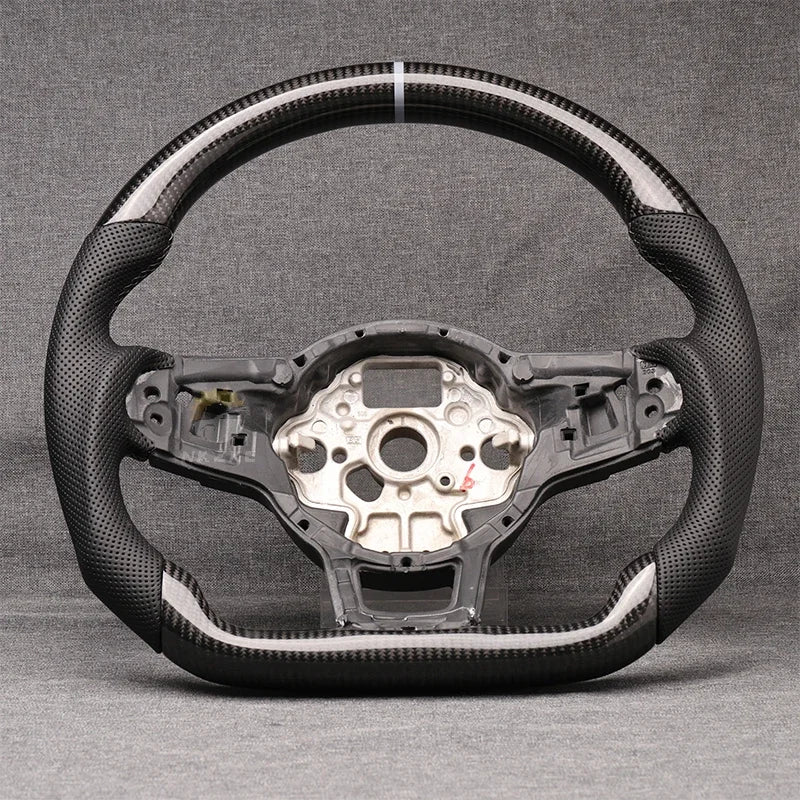 Carbon Fiber Steering Wheel with Leather/Alcantara for VW Golf MK7/7.5, GTI, GTD, GTE, R (2013-2020) - EuroSpeed