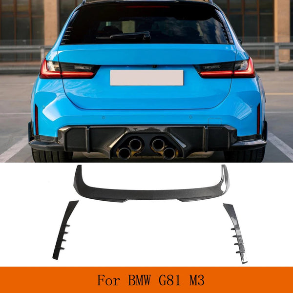 Carbon Fiber Rear Roof Spoiler & Side Wing Lip for BMW M3 Touring G81 (2022-2023)