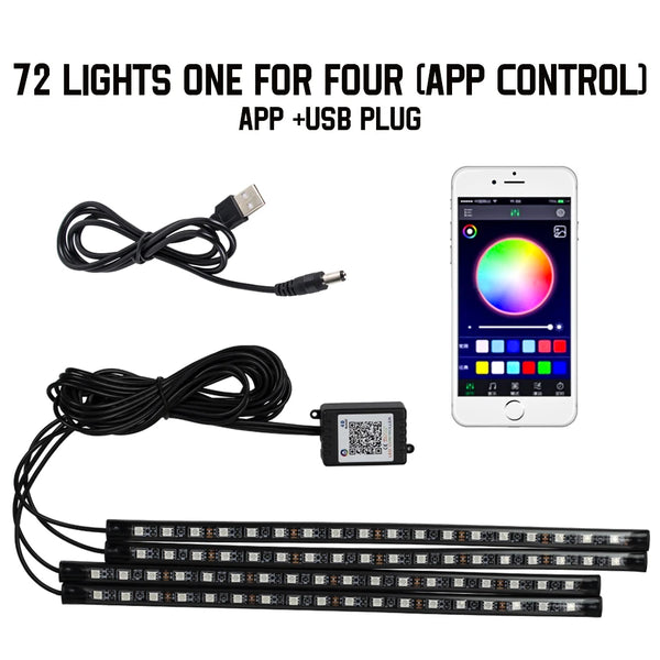 RGB Car Interior Foot Lights - Music Sync Underglow Kit