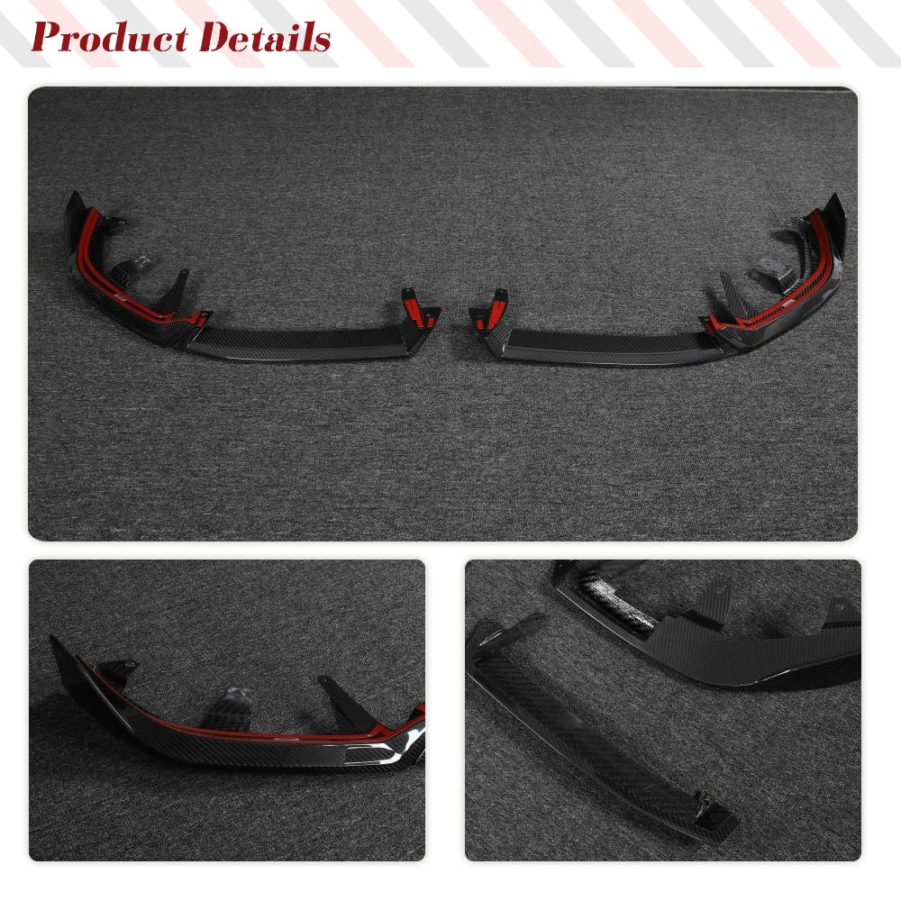 Carbon Fiber Front Bumper Chin Spoiler Splitter Kit for BMW 5 Series i5 G60 M Sport (2024)