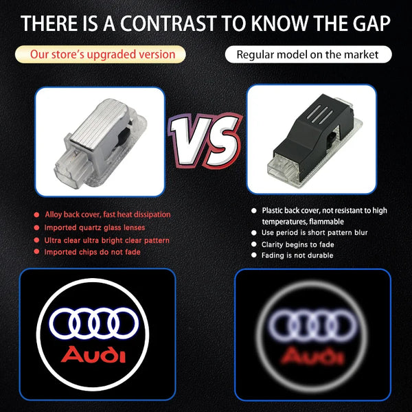 Audi LED Logo Projector Door Welcome Lights - 2 or 4 Pack