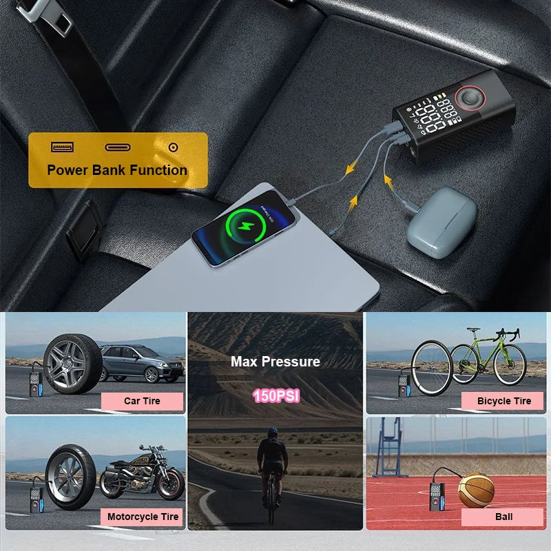 Smart Digital Tyre Inflator - Portable Air Compressor