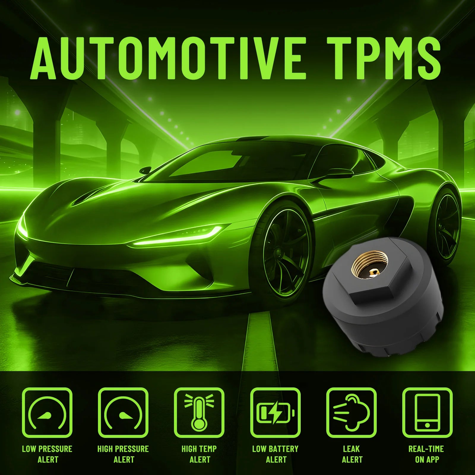 Wireless Bluetooth TPMS Monitor - Real-Time Tyre Pressure Alerts