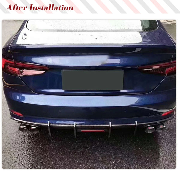 Carbon Fiber Rear Diffuser with LED Light for Audi A5 S-Line / S5 B9 (2017-2020)