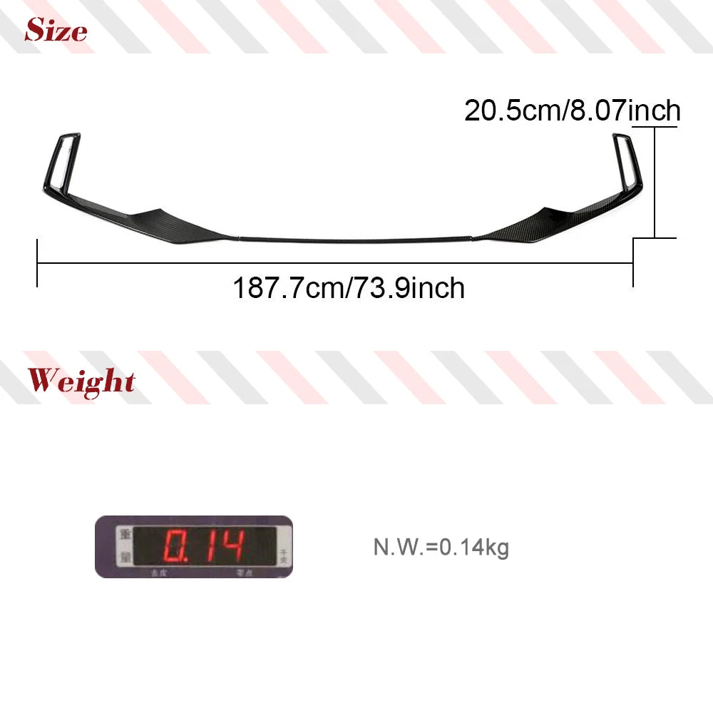 Carbon Fiber Front Bumper Air Vent Grille Trim Lip for Audi RS3 Sedan 8V (2017-2019)
