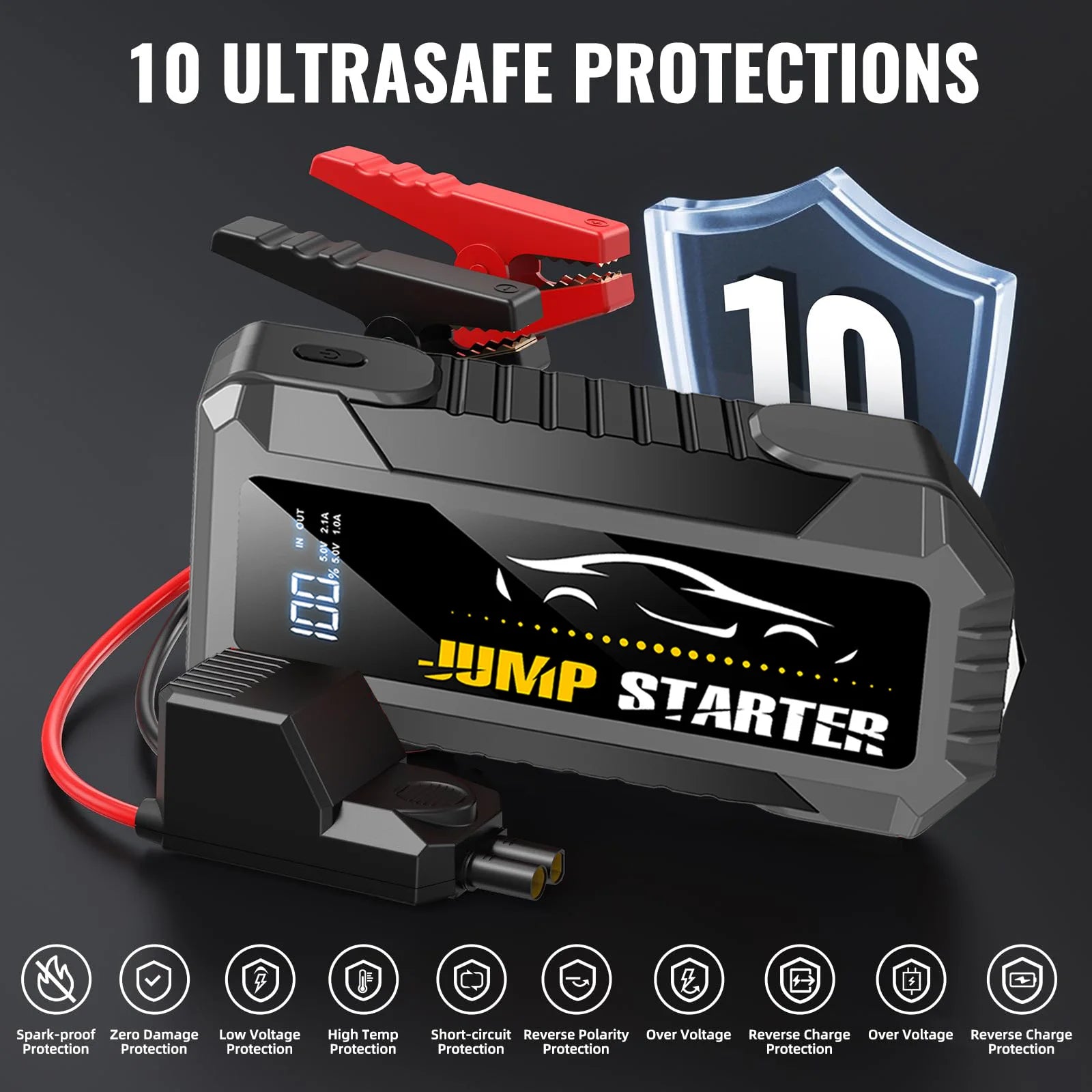 5000A Car Jump Starter - Portable Power Bank