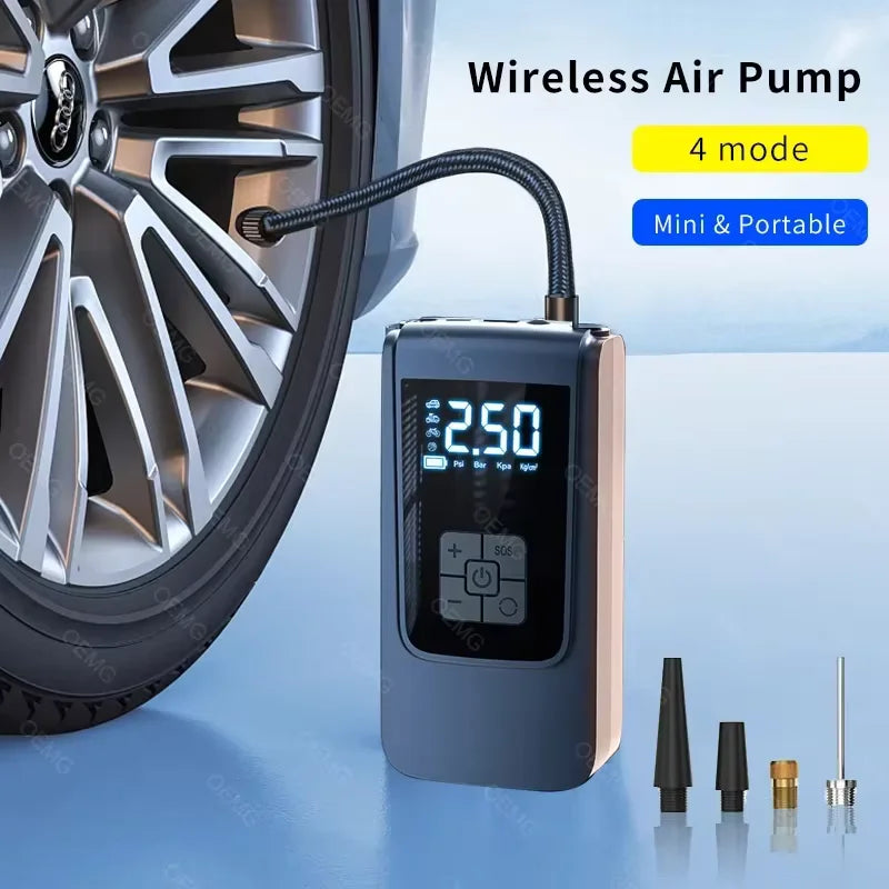 Wireless Car Air Compressor - LCD Digital Tyre Inflator