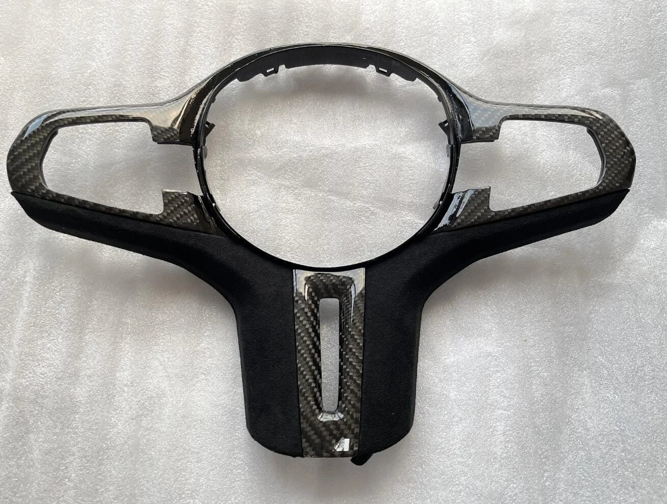 Carbon Fiber Steering Wheel Trim for BMW F90 M5, F97 F98 X3M, X4M, G30 G31 G38 G32 G11 G12 G01 G08 G02 (2018-2019) - EuroSpeed