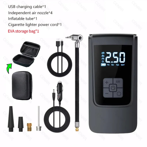 Wireless Car Air Compressor - LCD Digital Tyre Inflator