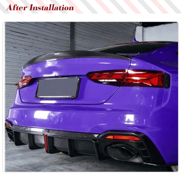 Carbon Fiber Rear Trunk Spoiler Lip for Audi A5 / S5 / RS5 Coupe B9 (2017-2022)