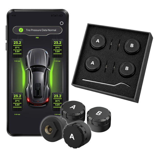 Wireless Bluetooth TPMS Monitor - Real-Time Tyre Pressure Alerts