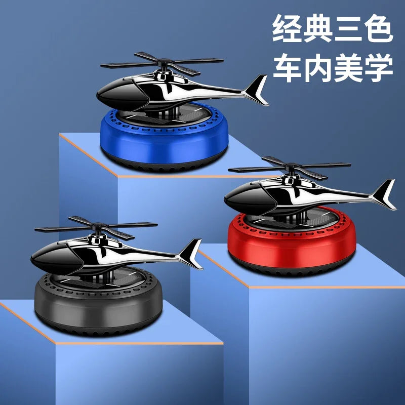 Solar Helicopter Car Air Freshener - Rotating Aromatherapy Diffuser