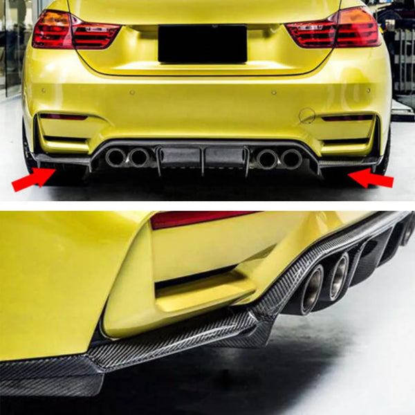 Carbon Fiber Rear Bumper Corner Splitters for BMW M3 F80 / M4 F82 / M4 F83 (2014-2020)