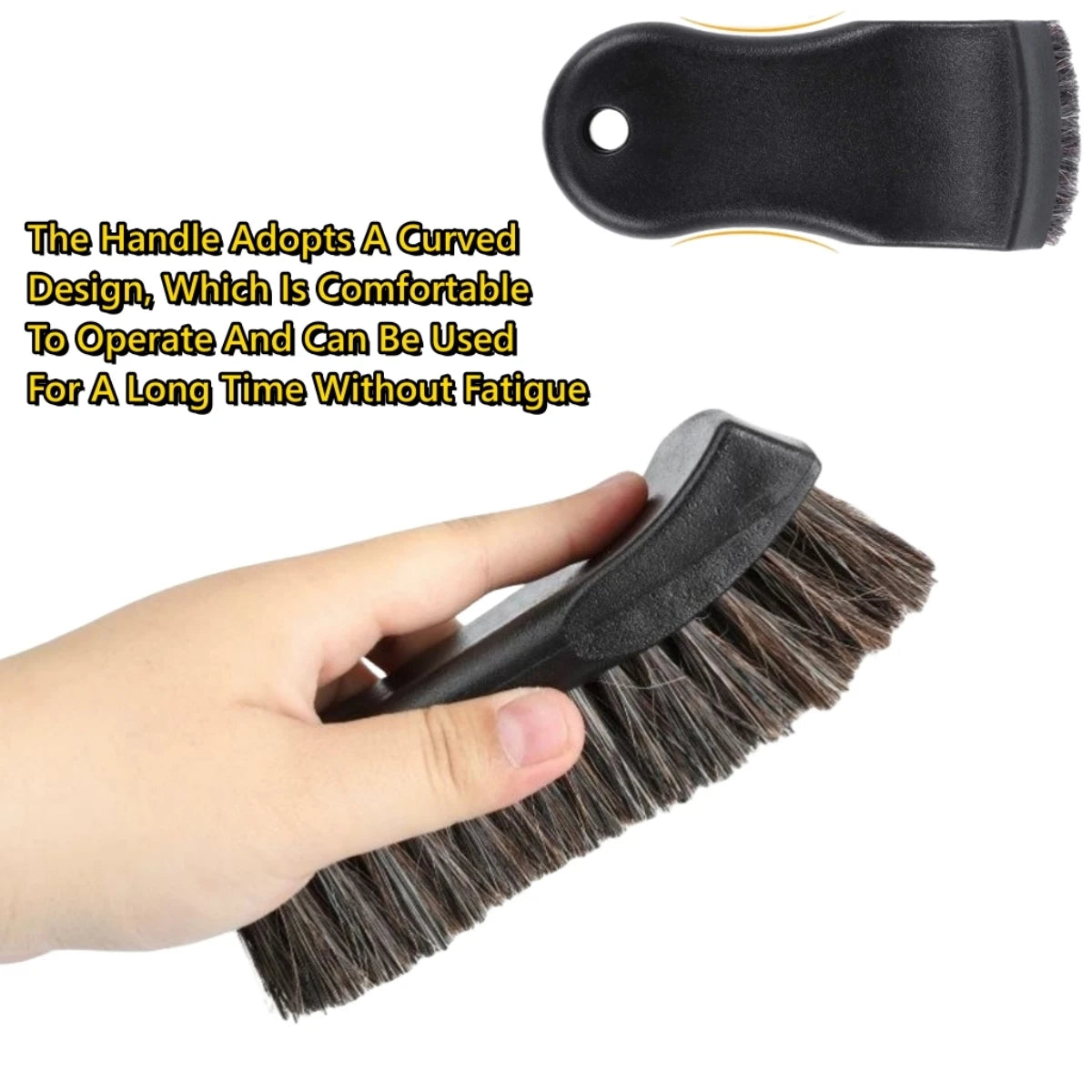 Horsehair Car Detailing Brush - Leather Cleaning Tool