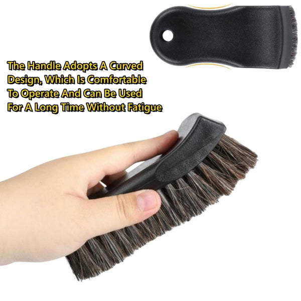 Horsehair Car Detailing Brush - Leather Cleaning Tool