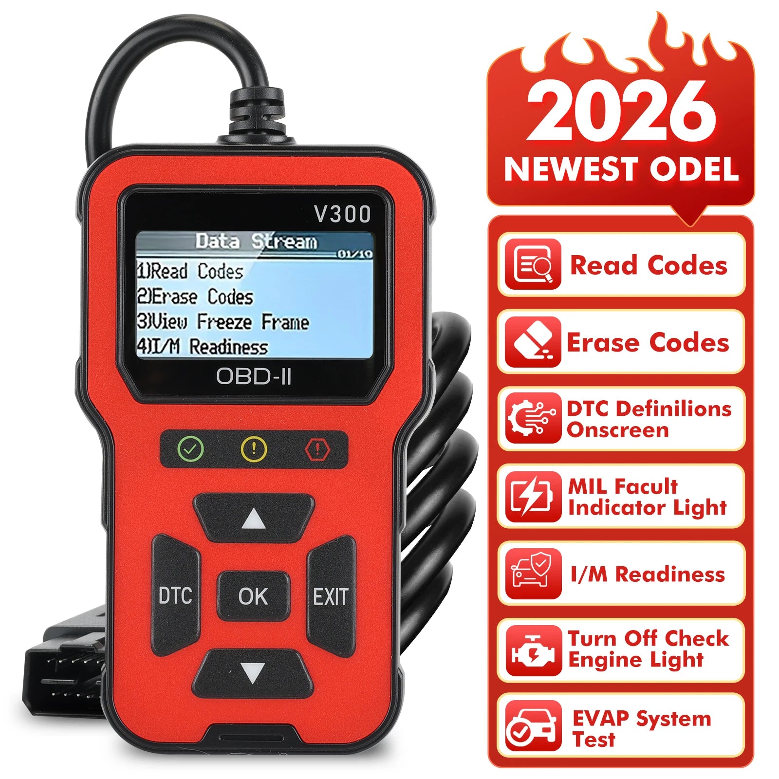 Professional OBD2 Scanner Tool - Engine Code Reader