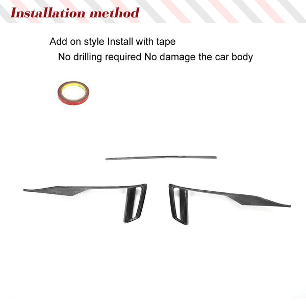 Carbon Fiber Front Bumper Air Vent Grille Trim Lip for Audi RS3 Sedan 8V (2017-2019)