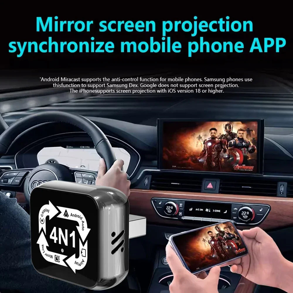 4-in-1 Smart CarPlay Adapter - Wireless Conversion Hub