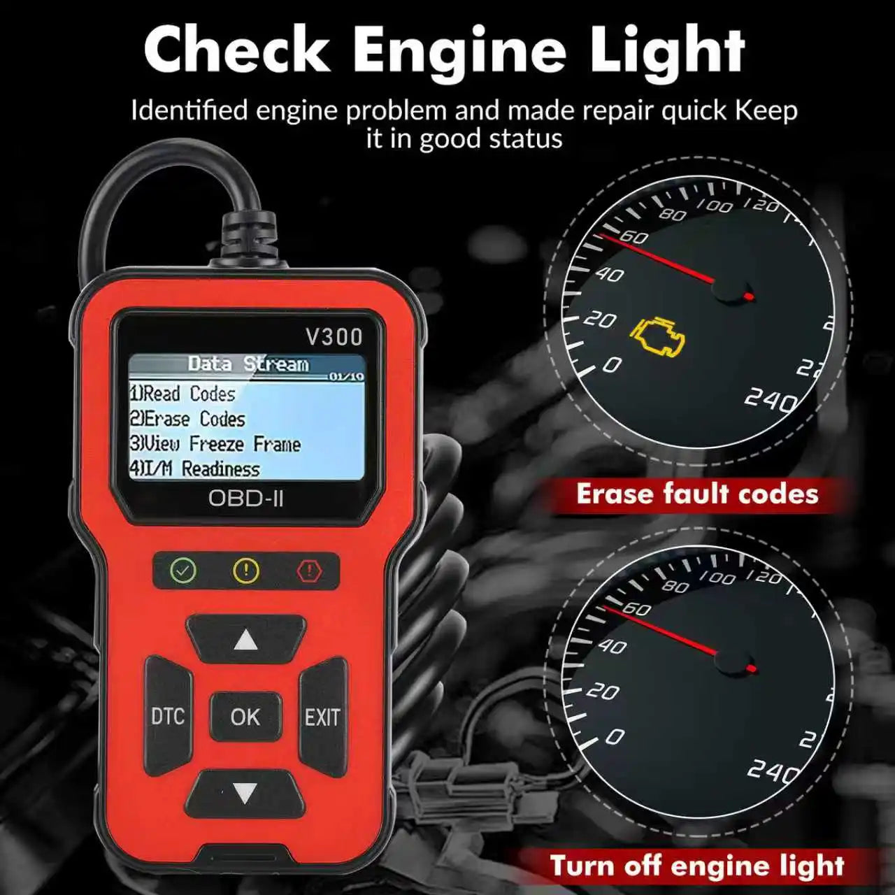 Professional OBD2 Scanner Tool - Engine Code Reader