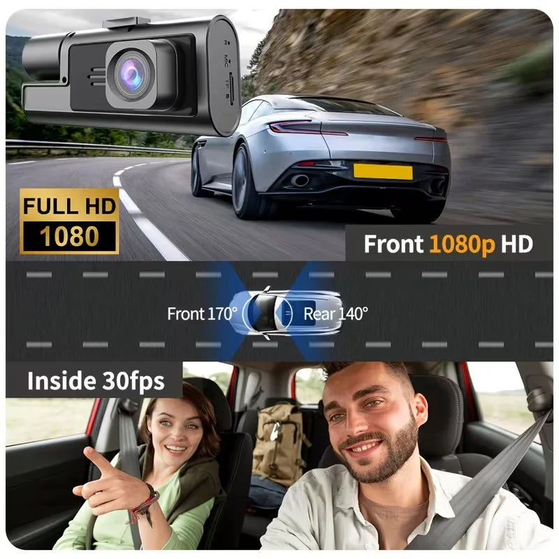 1080P 2-Channel Dash Cam - IR Night Vision