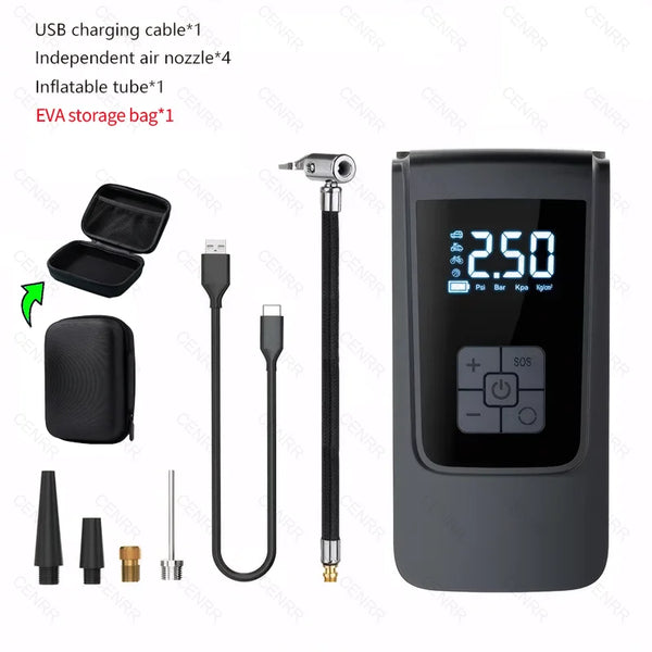 Wireless Car Air Compressor - LCD Digital Tyre Inflator
