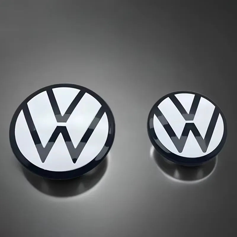 Front & Rear Emblem Covers (White/Black) for Volkswagen Golf 6/7/7.5/8, Passat, Tiguan