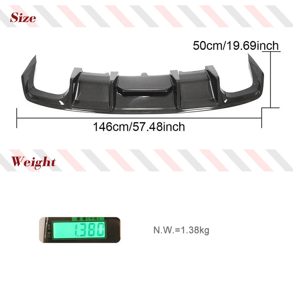 Carbon Fiber Rear Diffuser for Audi A4 S-Line / S4 B8.5 Sedan (2013-2016)