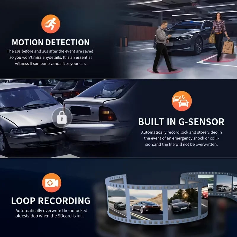 1080P 2-Channel Dash Cam - IR Night Vision