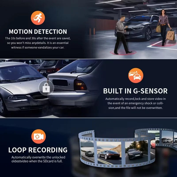 1080P 2-Channel Dash Cam - IR Night Vision