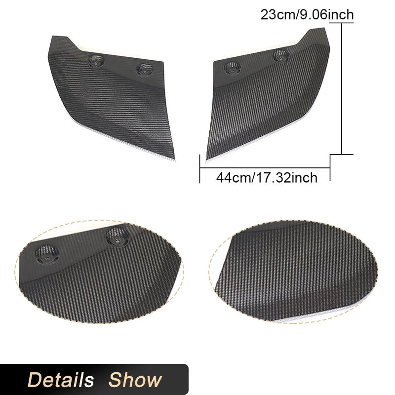 Carbon Fiber Rear Bumper Side Splitters for Audi R8 Coupe / Spyder (2016-2018)