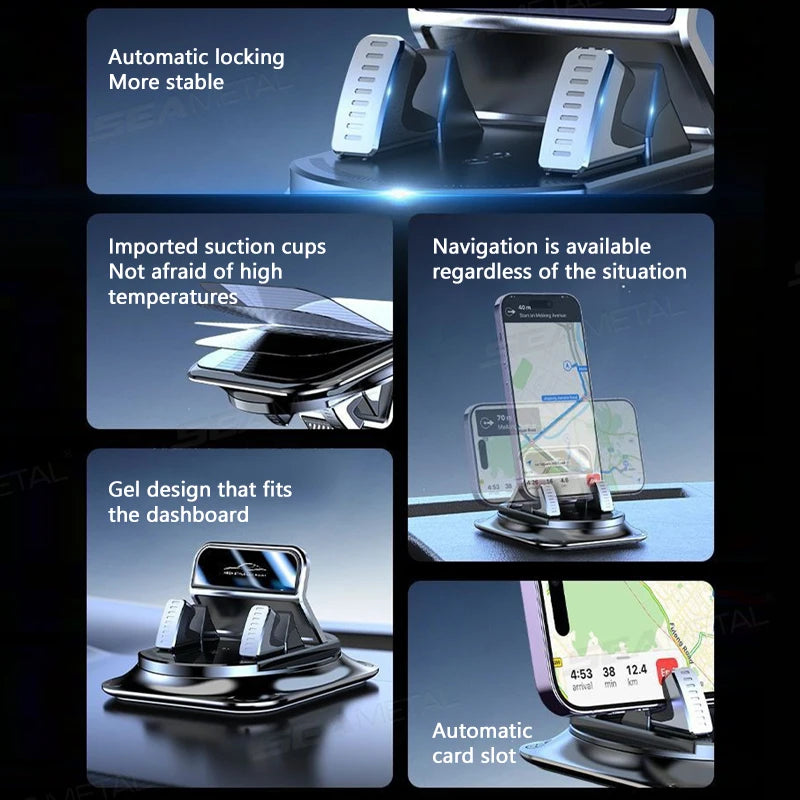 360� Car Dashboard Phone Mount - Anti-Slip Holder