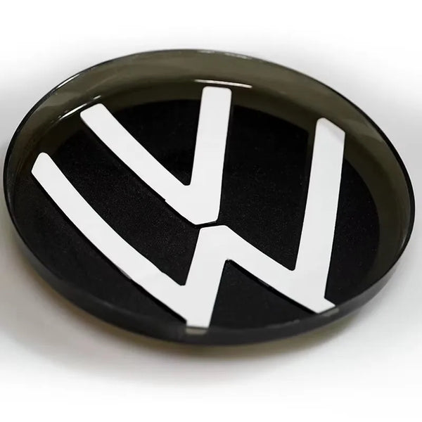 Front & Rear Emblem Covers (White/Black) for Volkswagen Golf 6/7/7.5/8, Passat, Tiguan