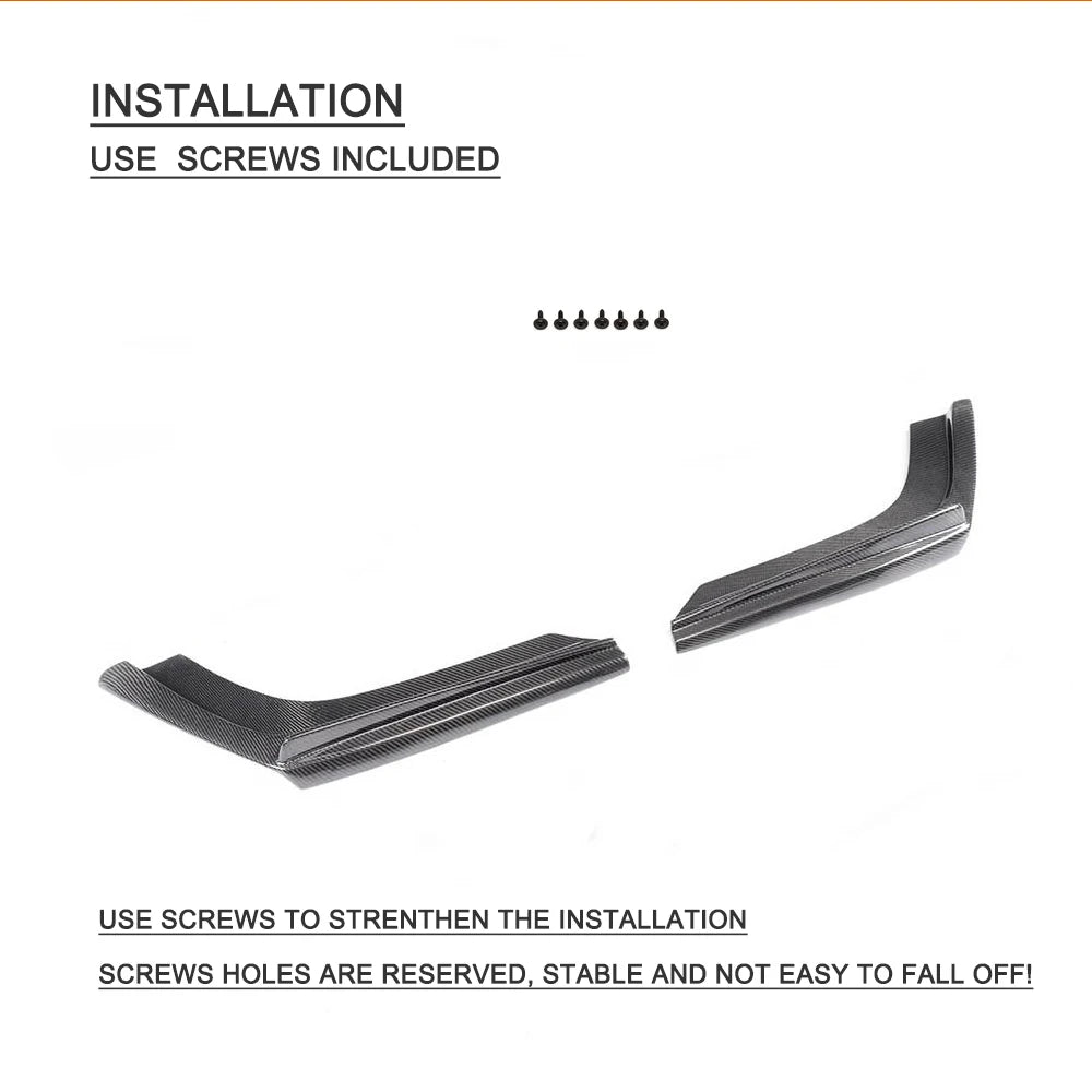 Carbon Fiber Rear Bumper Corner Splitters for BMW M3 F80 / M4 F82 / M4 F83 (2014-2020)
