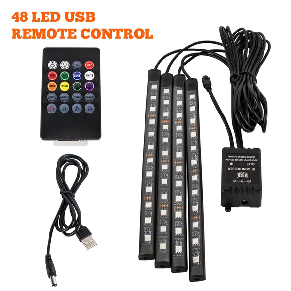 RGB Car Interior Foot Lights - Music Sync Underglow Kit