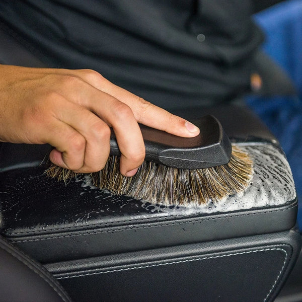 Horsehair Car Detailing Brush - Leather Cleaning Tool